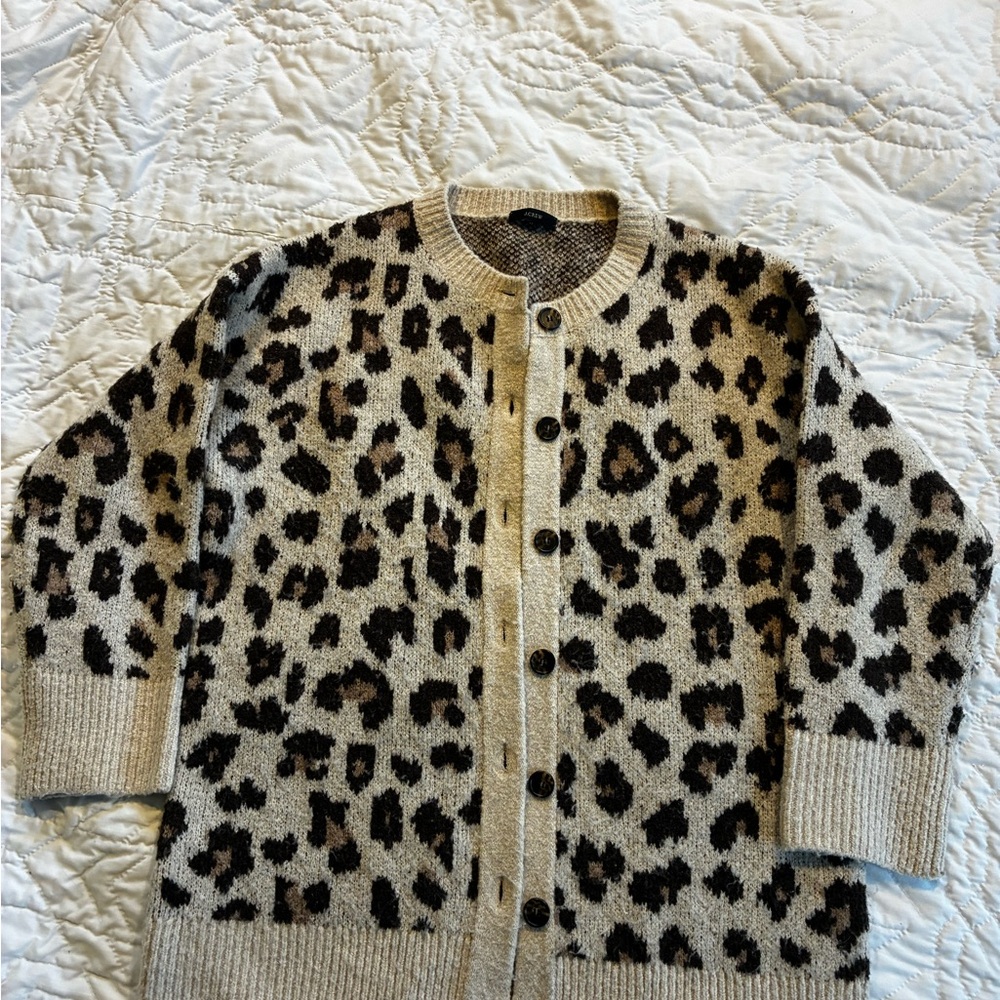 J. Crew Animal Print Knit Sweater